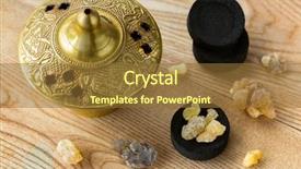  Presentation with burn - Presentation theme having church offering - aromatic yellow resin gum background and a tawny brown colored foreground