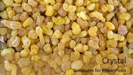  Presentation with incense - PPT theme enhanced with church offering - aromatic yellow resin gum background and a gold colored foreground