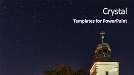  Presentation with church blue - Presentation design featuring church on a background background and a wine colored foreground