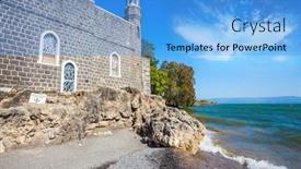  Presentation with galilee - Colorful slides enhanced with church-on-the-shore backdrop and a light blue colored foreground
