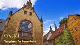  Presentation with facade - Amazing slide deck having church-quedlinburg-facade-in-harz backdrop and a tawny brown colored foreground