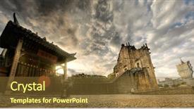  Presentation with scenery - Slides consisting of church religion - macao scenery of panorama background and a tawny brown colored foreground