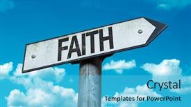  Presentation with faith - Audience pleasing PPT layouts consisting of church safety - faith sign with sky background backdrop and a light blue colored foreground