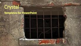  Presentation with jail - PPT theme having church safety - jail window background and a tawny brown colored foreground
