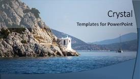  Presentation with grey rocks - Cool new presentation theme with church safety - lighthouse on rocks backdrop and a  colored foreground