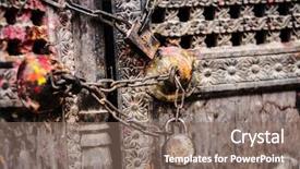  Presentation with chain - Audience pleasing presentation theme consisting of church safety - ttraditional nepalese wooden door backdrop and a violet colored foreground