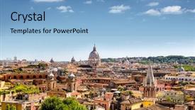  Presentation with peter - Slide deck featuring church san pietro - panoramic view of rome background and a light blue colored foreground
