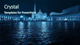  Presentation with city night - Slides enhanced with church san pietro - st peter s basilica background and a  colored foreground
