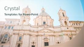  Presentation with rome - Presentation design consisting of church-sant-agnese-in-agone background and a sky blue colored foreground