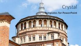  Presentation with church - PPT theme having church-santa-maria-delle-grazie background and a light blue colored foreground