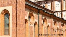  Presentation with church - Theme having church-santa-maria-delle-grazie background and a coral colored foreground