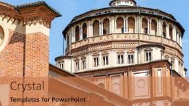  Presentation with santa - Presentation theme having church-santa-maria-delle-grazie background and a coral colored foreground