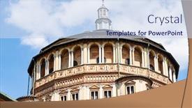  Presentation with church - Presentation consisting of church-santa-maria-delle-grazie background and a sky blue colored foreground
