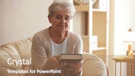  Presentation with rosary - Audience pleasing theme consisting of church sin - elderly woman with bible backdrop and a coral colored foreground