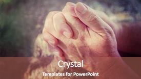  Presentation with prayer hands - Theme having church sin - hands folded in prayer background and a coral colored foreground