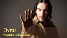  Presentation with jesus christ - Slides enhanced with church sin - religion and christianity portrait background and a tawny brown colored foreground