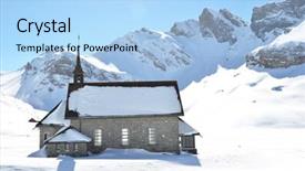  Presentation with zermatt switzerland the train track - Colorful theme enhanced with church snow covered - melchsee-frutt switzerland backdrop and a light blue colored foreground