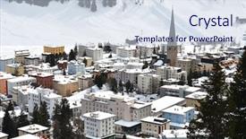  Presentation with winter - Presentation having church snow covered - winter view of davos famous background and a sky blue colored foreground