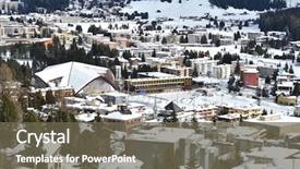  Presentation with winter - Cool new PPT theme with church snow covered - winter view of davos famous backdrop and a tawny brown colored foreground