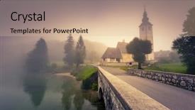  Presentation with foggy - Amazing presentation design having church st john the baptist backdrop and a lemonade colored foreground