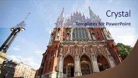  Presentation with roman catholic - Slides with church st joseph - a historic background and a light blue colored foreground