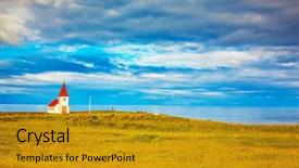  Presentation with white red employees - Colorful PPT theme enhanced with church steeple cloud - iceland white chapel with red backdrop and a  colored foreground