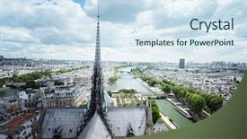  Presentation with notre dame - Cool new slide set with church steeple cloud - paris from notre dame france backdrop and a  colored foreground