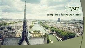  Presentation with notre dame paris france - Cool new presentation design with church steeple cloud - paris from notre dame france backdrop and a  colored foreground