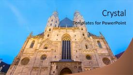  Presentation with twilight 3d - Audience pleasing presentation theme consisting of church steeple cloud - st stephan cathedral in vienna backdrop and a light blue colored foreground