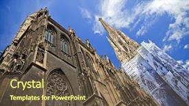  Presentation with vienna - Theme featuring church steeple cloud - st stephan cathedral in vienna background and a tawny brown colored foreground