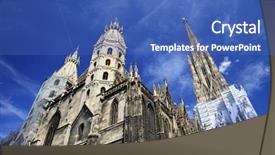  Presentation with vienna - Colorful slides enhanced with church steeple cloud - st stephan cathedral in vienna backdrop and a teal colored foreground