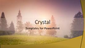  Presentation with misty - PPT theme having church sv john the baptist background and a  colored foreground