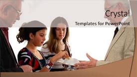  Presentation with pastor - Cool new slides with church ushers - pastor or usher or elder backdrop and a soft green colored foreground