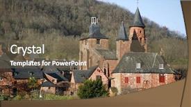  Presentation with algue rouge - Theme consisting of church and village of collonges background and a  colored foreground