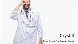  Presentation with black eye doctor - Presentation design with church vision - adult hispanic doctor man background and a  colored foreground