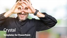  Presentation with tongue - Amazing theme having church vision - middle age priest man wearing backdrop and a dark gray colored foreground