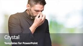  Presentation with christian holy communion concept bible - Amazing slide deck having church vision - young christian priest over isolated backdrop and a dark gray colored foreground