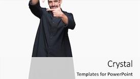  Presentation with christian cowboy border - Slide set consisting of church vision - young christian priest over isolated background and a white colored foreground