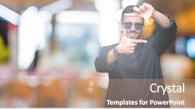  Presentation with christian church - Audience pleasing slide set consisting of church vision - young christian priest wearing sunglasses backdrop and a coral colored foreground