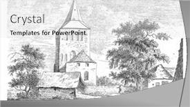  Presentation with square - PPT theme with church-with-a-square-church background and a white colored foreground