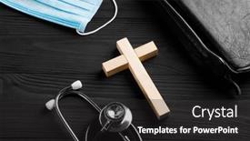  Presentation with christian church - Amazing presentation theme having church-with-wood-cross-face backdrop and a dark gray colored foreground