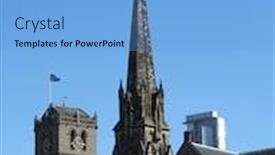  Presentation with scotland - PPT theme with churches-of-dundee-scotland background and a light blue colored foreground