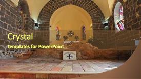  Presentation with sea galilee - Audience pleasing presentation design consisting of churches on sea of galilee backdrop and a tawny brown colored foreground
