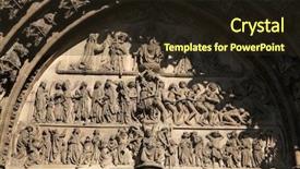  Presentation with gothic cathedral - Theme consisting of churches revelation - last judgment gothic portal background and a wine colored foreground