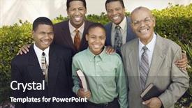  Presentation with christian family - Presentation featuring churchgoing family background and a wine colored foreground