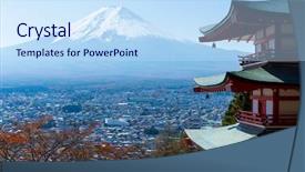  Presentation with mount fuji - Audience pleasing PPT layouts consisting of chureito pagoda and fujisan backdrop and a sky blue colored foreground