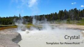  Presentation with yellowstone - Theme with churning cauldron in the mud background and a  colored foreground