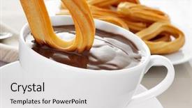  Presentation with spanish - PPT layouts having cons - churros con chocolate a typical background and a light gray colored foreground