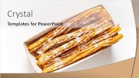 Presentation with churros - Presentation design enhanced with churros-with-sugar-powder background and a white colored foreground