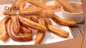  Presentation with churros - Audience pleasing PPT theme consisting of churros backdrop and a gold colored foreground